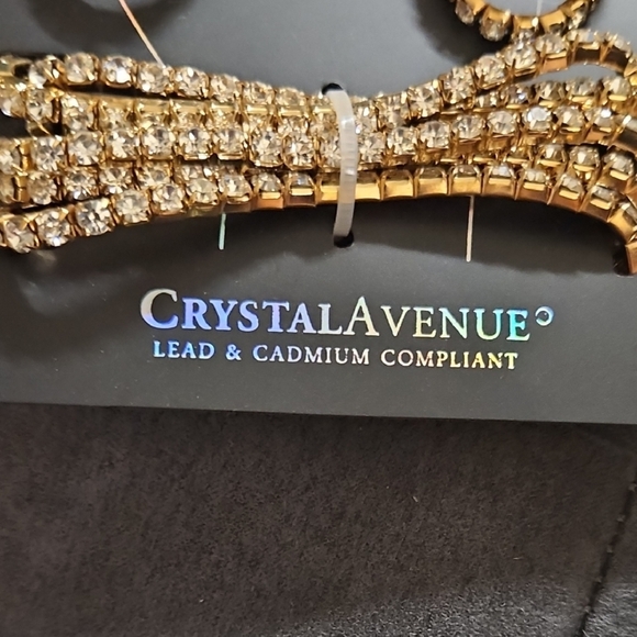 Crystal Avenue Gold Stretchy Crystal Rhinestone Gem Rings Bracelets Jewelry Set - Picture 2 of 6